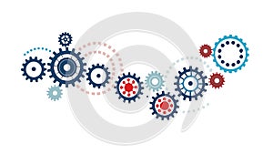 Interconnected Gears Abstract Mechanical Network Vector, vector design Generative AI