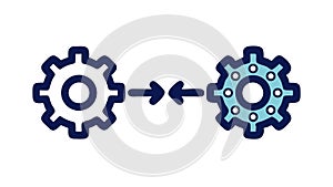 Interconnected Gears with Arrow, Process Flow Mechanism, vector design Generative AI