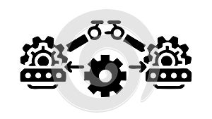Interconnected gears, automation, complex system control. vector design Generative AI