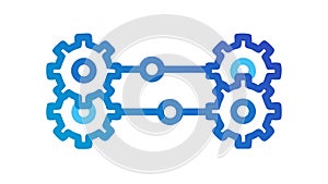 Interconnected Gears and Cogs Icon, Technology and Systems, vector design Generative AI