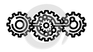 Interconnected Gears and Cogs Mechanism, vector design Generative AI