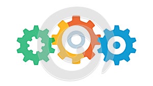 Interconnected Gears and Cogwheels for Mechanism Icon, vector design Generative AI
