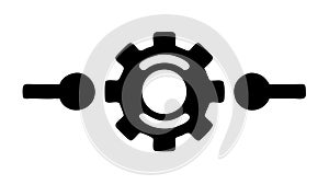 Interconnected Gears Icon, Engineering and Teamwork Symbol, vector design Generative AI