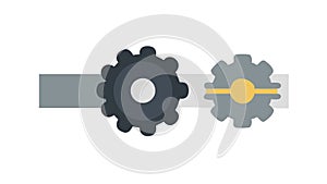 Interconnected gears icon: mechanical processes and efficient workflow, vector design Generative AI