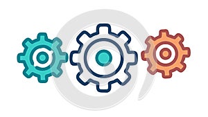 Interconnected gears, symbolizing teamwork, mechanics, or strategy. vector design Generative AI