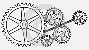 Interconnected Gears System Industrial Vector Art, vector design Generative AI