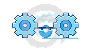 Interconnected Gears System, Teamwork and Process Flow, vector design Generative AI