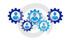 Interconnected Gears for Teamwork and Process Automation, vector design Generative AI