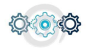 Interconnected Gears for Teamwork and Progress, vector design Generative AI