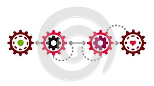 Interconnected Gears. Teamwork, Strategy, Process, Business Operations, vector design Generative AI