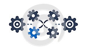 Interconnected Gears Teamwork, System Efficiency Collaboration, vector design Generative AI