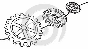Interconnected Gears Vector, Teamwork Mechanism, Progress, vector design Generative AI