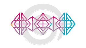 Interconnected Geometric Shapes, Abstract Flow Design. vector design Generative AI