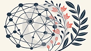 Interconnected Global Network. Digital Communication Vector Art, vector design Generative AI