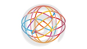 Interconnected Global Network Sphere, Technology, vector design Generative AI