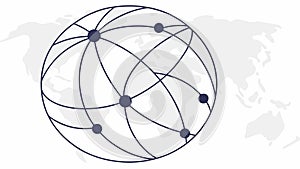 Interconnected global network, symbolizing worldwide communication, vector design Generative AI