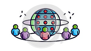 Interconnected Global Network, Worldwide Communication Vector Graphic, vector design Generative AI