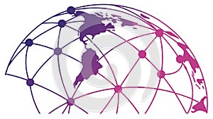 Interconnected Globe for Worldwide Communication, vector design Generative AI