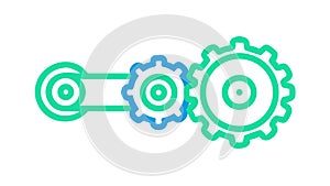 Interconnected Green Gears Symbolizing a Smooth Process Vector, vector design Generative AI