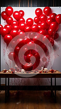 Interconnected Hearts Labyrinth: A Vibrant Abstract Composition photo
