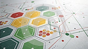 Interconnected hexagon network a data visualization
