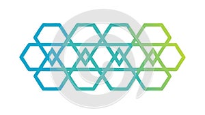 Interconnected Hexagonal Chain, Geometric Design Element, vector design Generative AI