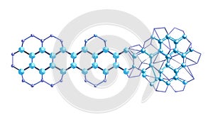 Interconnected Hexagonal Molecular Structure Network Vector, vector design Generative AI