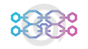 Interconnected Hexagonal Network, Blue Abstract Structure, Digital Data Flow, vector design Generative AI