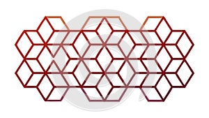 Interconnected Hexagonal Pattern: Modern Geometric Network Design, vector design Generative AI