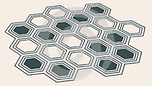 Interconnected Hexagonal Pattern Representing Network or Data, vector design Generative AI