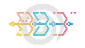 Interconnected Hexagons Network Structure, vector design Generative AI
