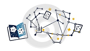 Interconnected Ideas and Concepts Mind Map, vector design Generative AI