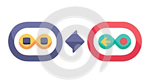 Interconnected Infinity Loop Endless Connection Icon, vector design Generative AI