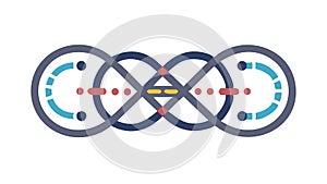 Interconnected Infinity Loop Symbolizing Continuous Cycles, vector design Generative AI