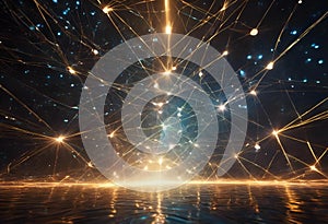 Interconnected light nodes over water