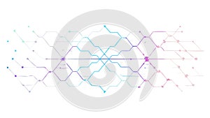 Interconnected Lines Grid, Abstract Network Background, vector design Generative AI