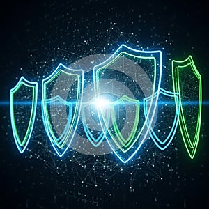 Is interconnected by lines and nodes resembling a network symbolizing