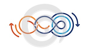 Interconnected Loop Arrows Icon - Process Flow Continuous Improvement, vector design Generative AI