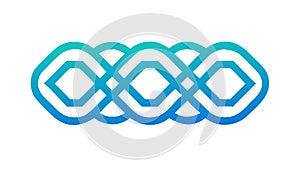 Interconnected Loop Gradient Geometric Pattern, Abstract Design, vector design Generative AI