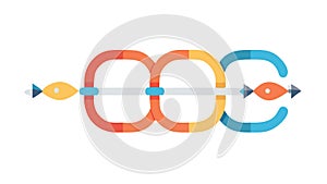 Interconnected Loop Process, Continuous Flow, vector design Generative AI