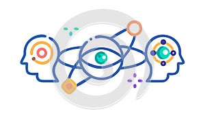 Interconnected Minds, Collective Intelligence, vector design Generative AI