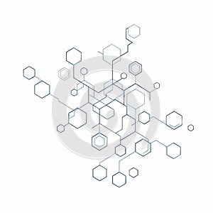 Interconnected Molecular Network - Abstract Scientific and Technological Visualization