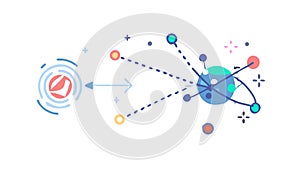 Interconnected Network Abstract Design with Central Node, vector design Generative AI