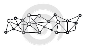Interconnected Network Abstract Vector. Global Data Grid Element Design, vector design Generative AI