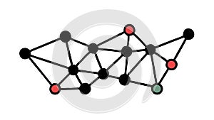 Interconnected Network Abstract Vector Icon, Data Technology Flow, vector design Generative AI