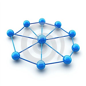 Global Network Connection: Abstract 3D Blue Sphere