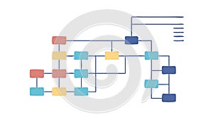 Interconnected Network Diagram, Data Flow and Complex System Visualization. vector design Generative AI