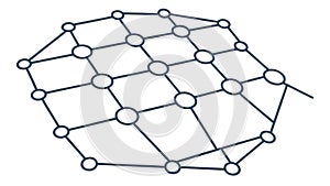 Interconnected Network Grid Pattern, Digital Connectivity, vector design Generative AI