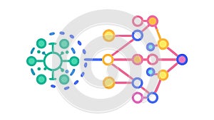 Interconnected Network Icon, Digital Data Flow Vector Graphic, vector design Generative AI