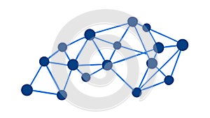 Interconnected Network Nodes: Abstract Digital Communication, vector design Generative AI